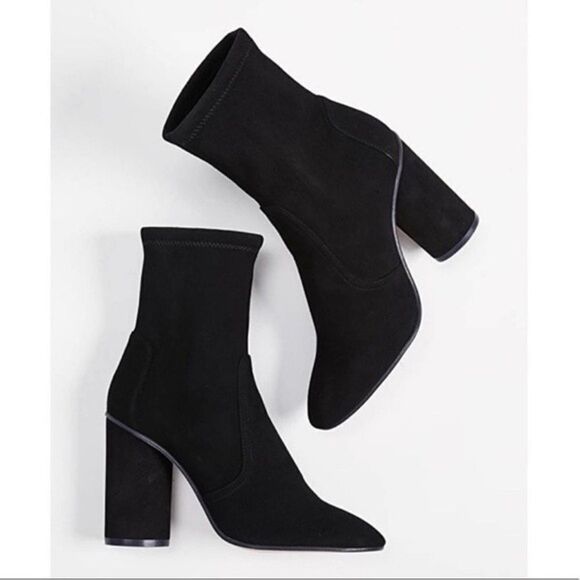 Stuart Weitzman Margot 75 Black Suede Boots NEW - Picture 3 of 6